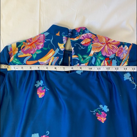 Lovely Vintage 1970’s Floral Blouson Dress from Family Fashions by Avon - M - Picture 7 of 10